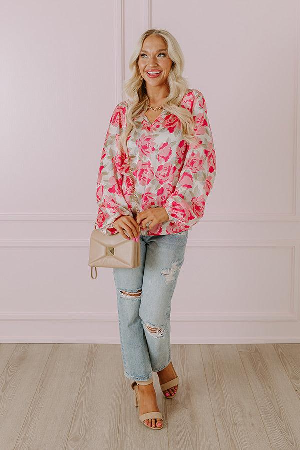 Impressions So Easy To Love Floral Top in Light Pink