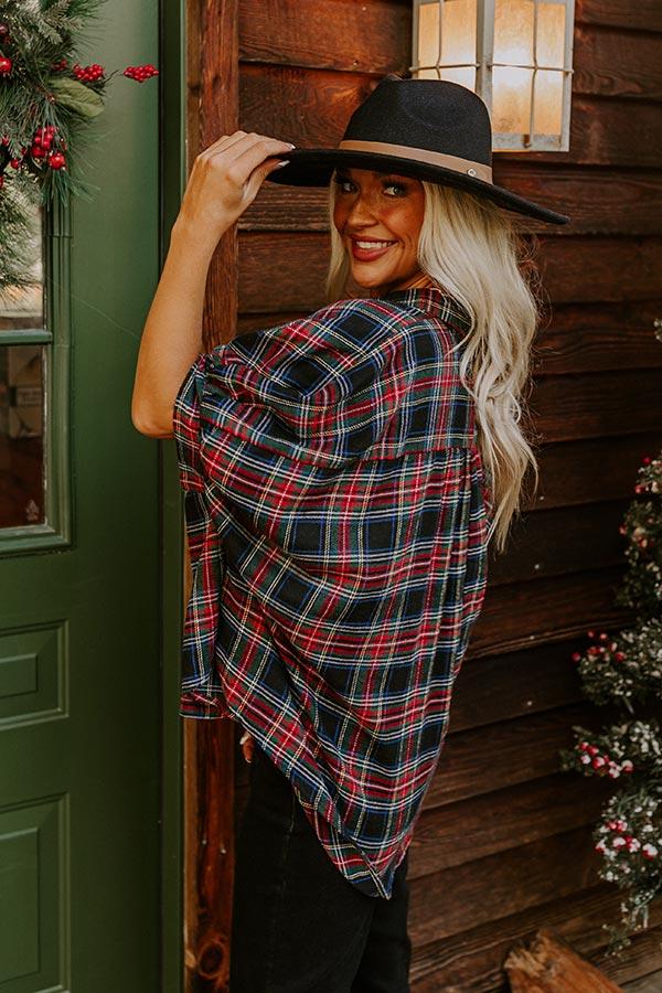 Impressions So Plaid You're Mine Button Up In Black