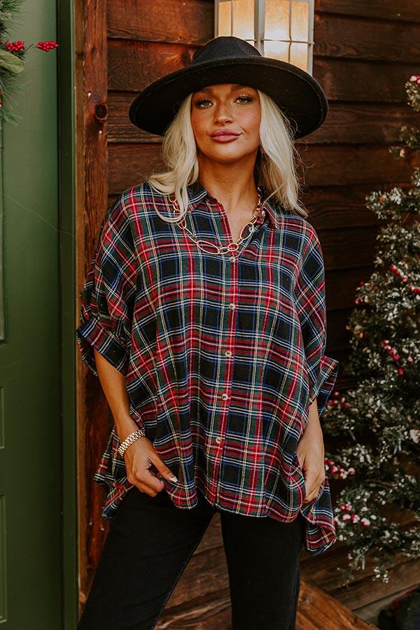 Impressions So Plaid You're Mine Button Up In Black