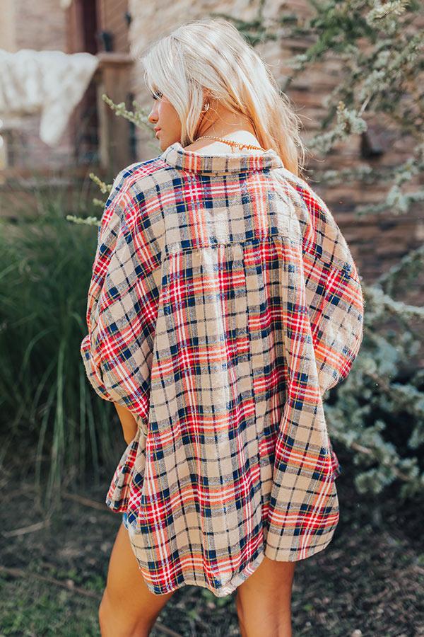 Impressions So Plaid You're Mine Button Up In Iced Latte
