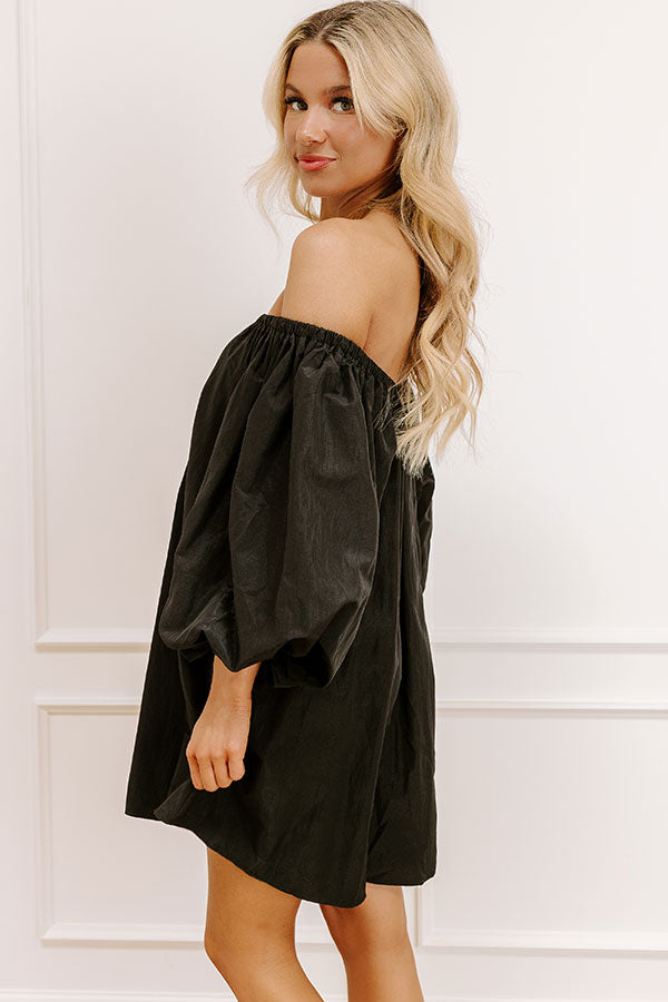 Impressions Social Hour Chic Off Shoulder Mini Dress In Black