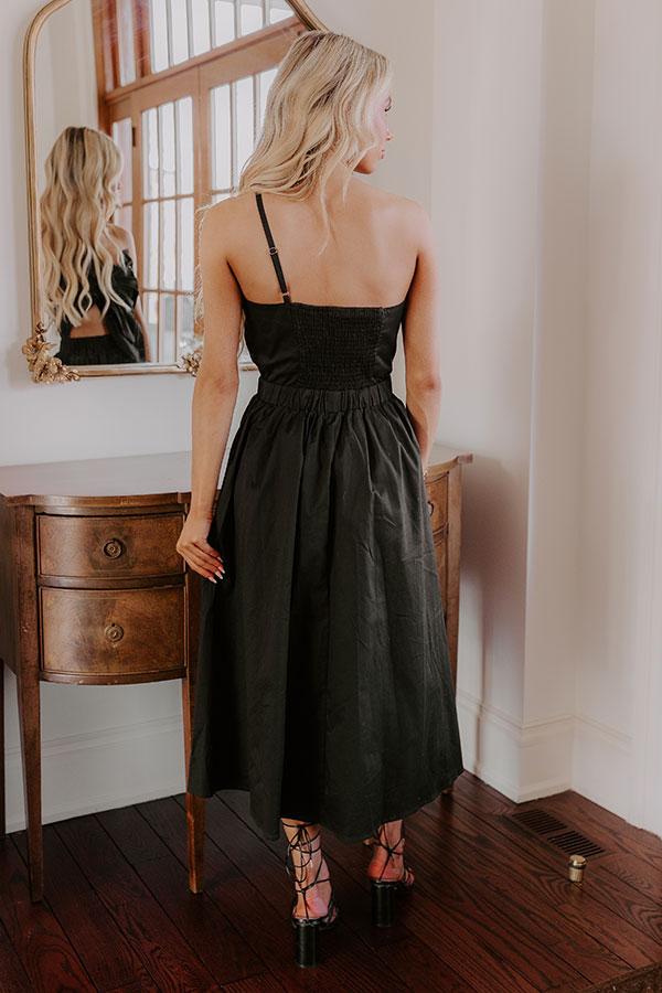 Impressions Social Hour Cut Out Midi Dress In Black