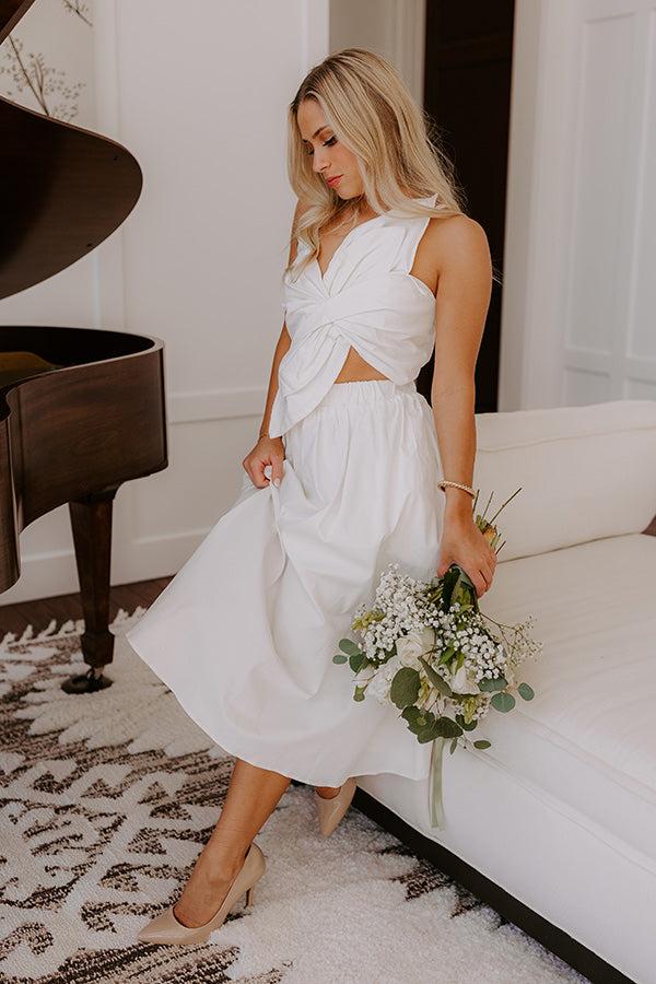 Impressions Social Hour Cut Out Midi Dress in Ivory