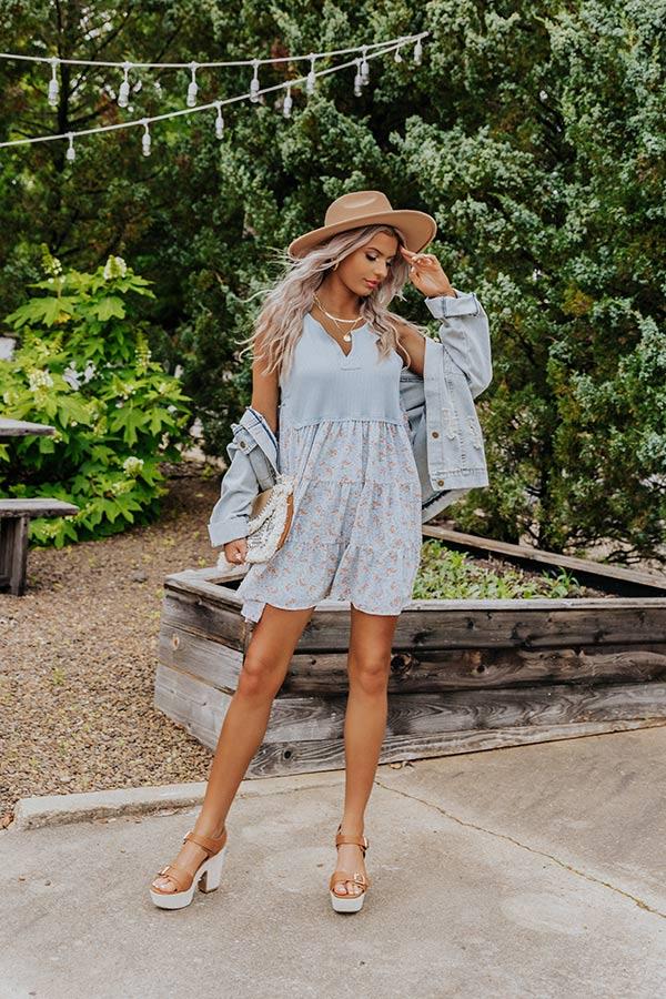 Impressions Soho Endeavors Babydoll Dress In Sky Blue