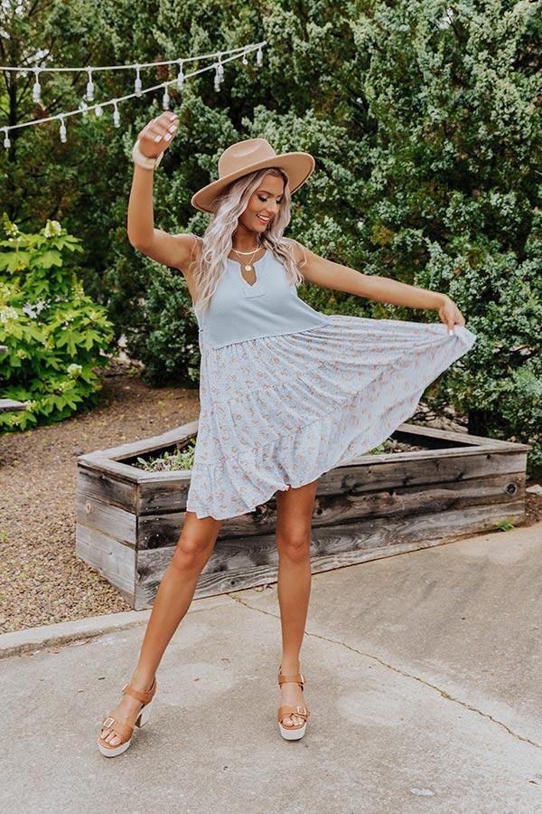 Impressions Soho Endeavors Babydoll Dress In Sky Blue