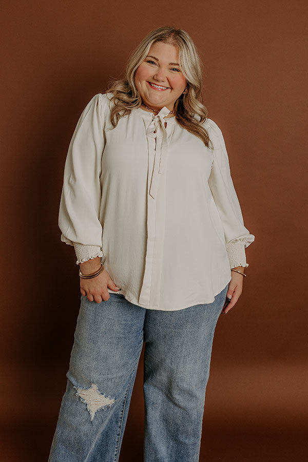 Impressions Soho Sophisticate Shift Top In Cream Curves