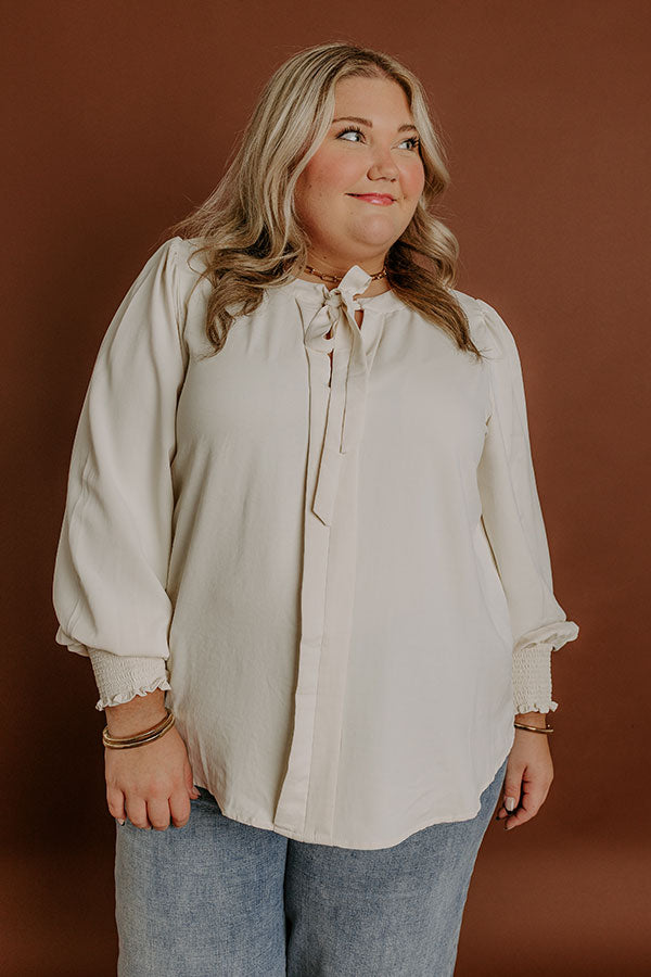 Impressions Soho Sophisticate Shift Top In Cream Curves
