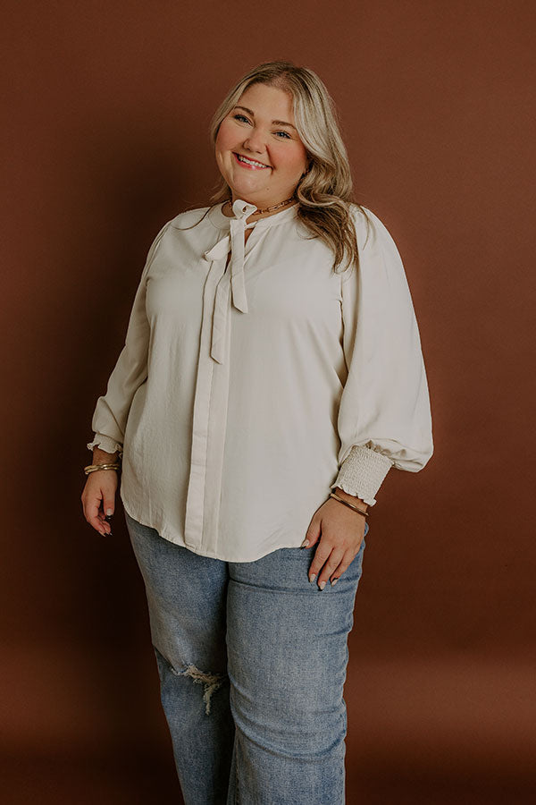 Impressions Soho Sophisticate Shift Top In Cream Curves