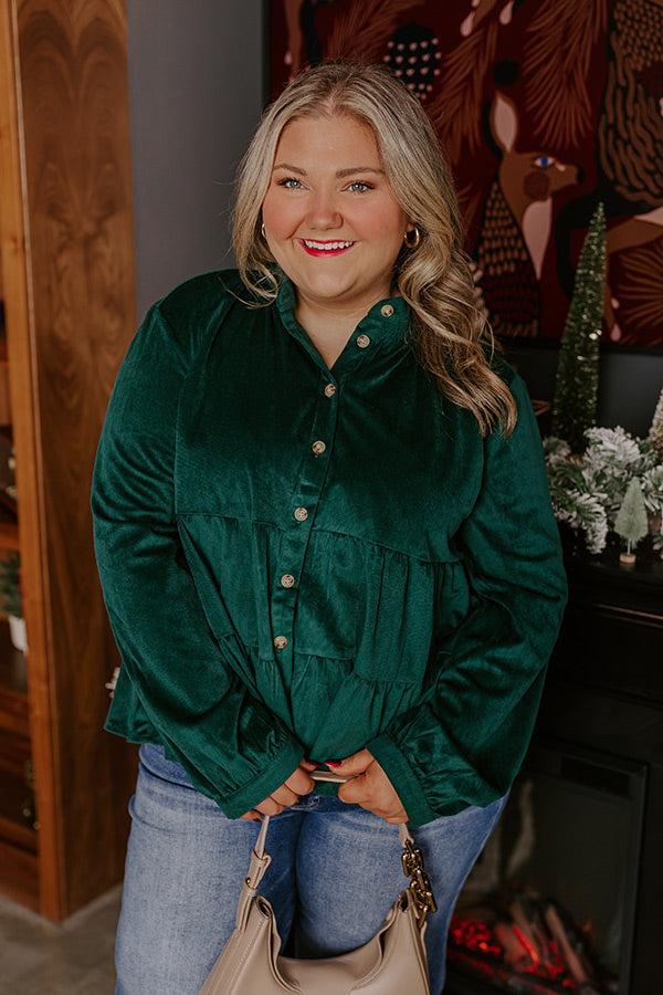 Impressions Sonoma Sways Shift Top In Hunter Green Curves