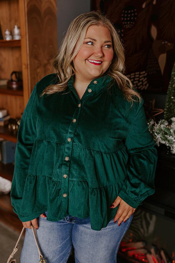 Impressions Sonoma Sways Shift Top In Hunter Green Curves