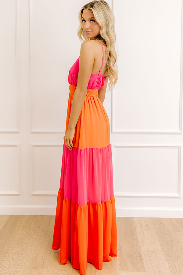 Impressions Sorbet On The Patio Color Block Maxi Dress