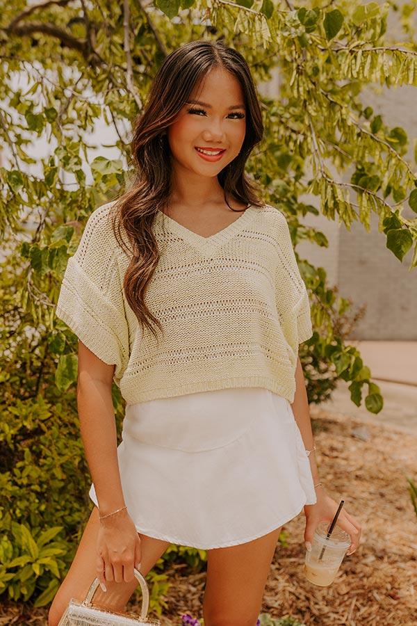 Impressions Sorbet On The Patio Knit Top In Light Lime Punch