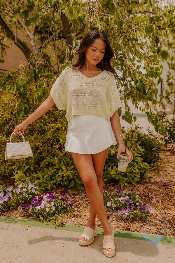 Impressions Sorbet On The Patio Knit Top in Light Lime Punch