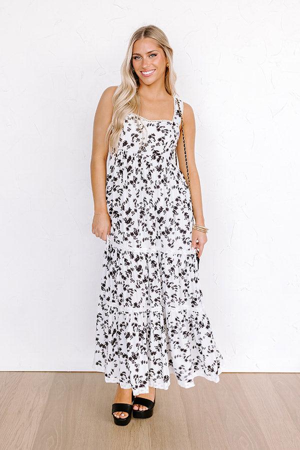 Impressions Southern Charm Floral Maxi Dress In White