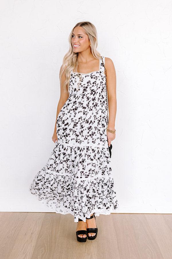 Impressions Southern Charm Floral Maxi Dress in White