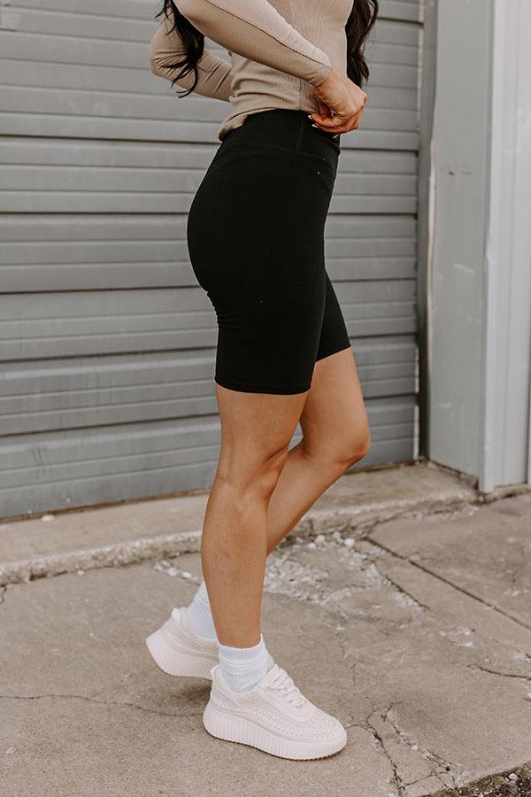 Impressions Sporty Spice Butter Soft High Waist Biker Shorts In Black