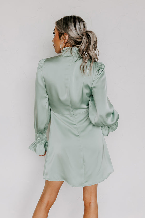 Impressions Spotlight Smile Satin Shift Dress In Mint