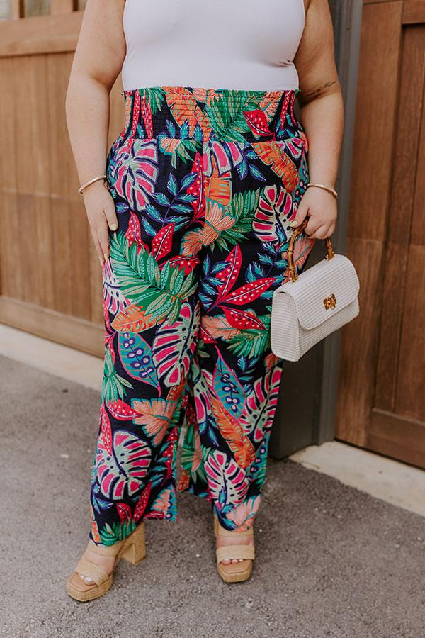 Impressions Spotted Under The Palms High Waist Pants Curves