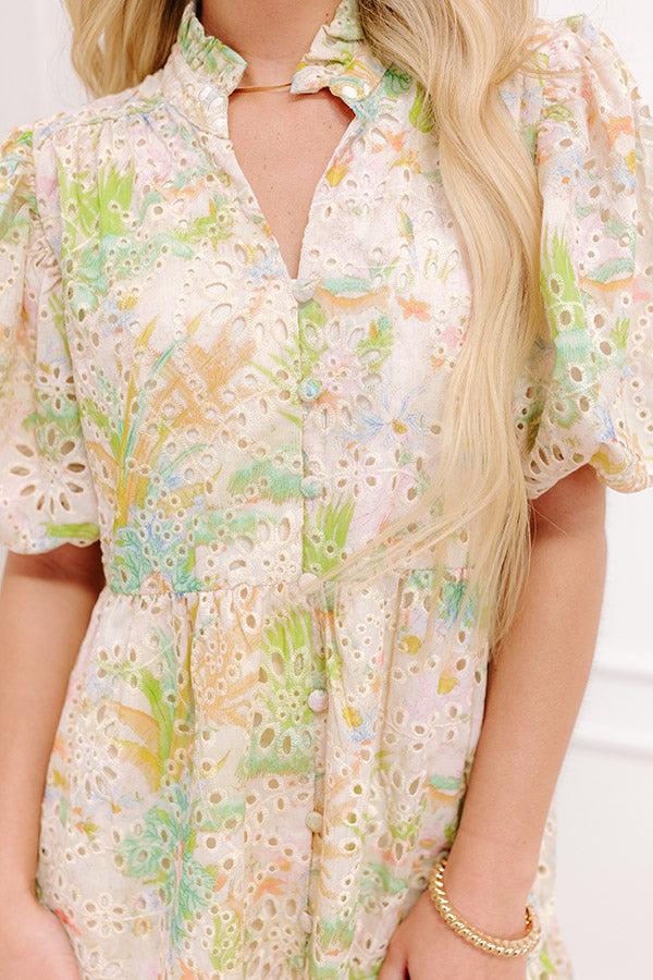 Impressions Springtime Grace Floral Eyelet Mini Dress