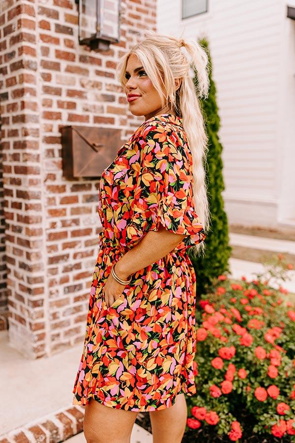 Impressions Statement Maker Floral Romper In Black Curves