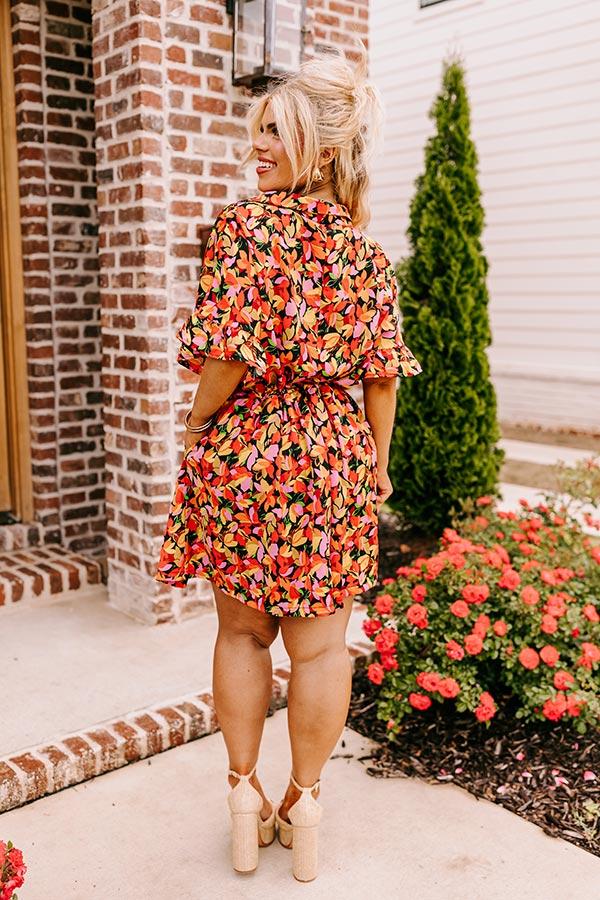 Impressions Statement Maker Floral Romper In Black Curves