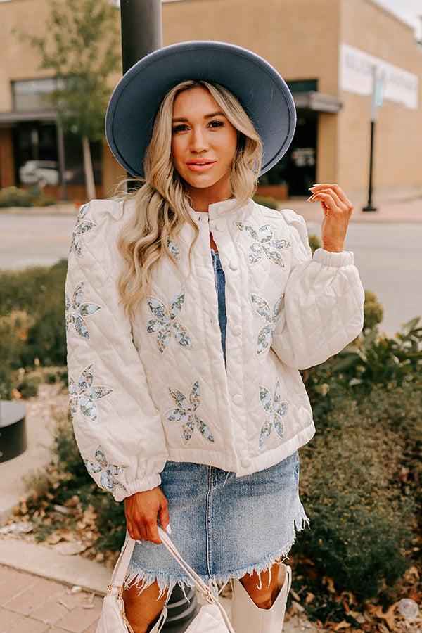 Impressions Statement Maker Quilted Jacket In Ivory