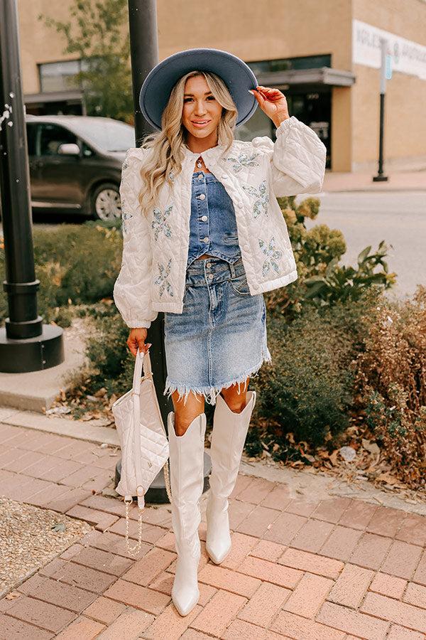 Impressions Statement Maker Quilted Jacket In Ivory