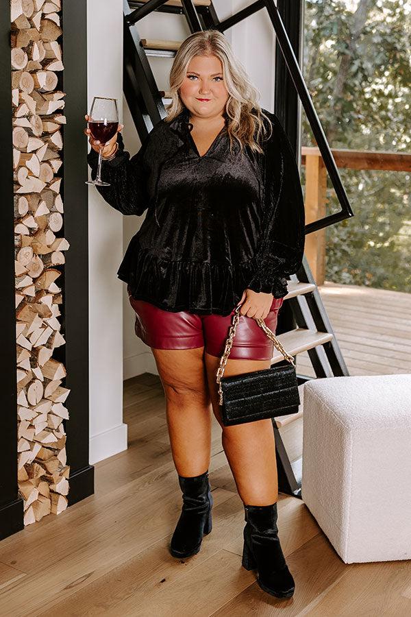 Impressions Statement Maker Velvet Top In Black Curves