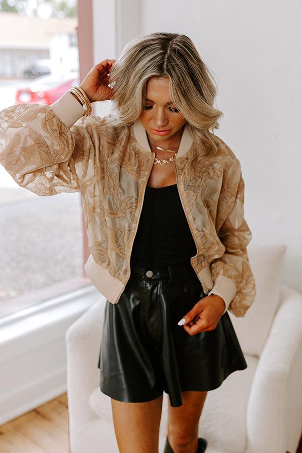Impressions Statement Piece Velvet Burnout Bomber Jacket