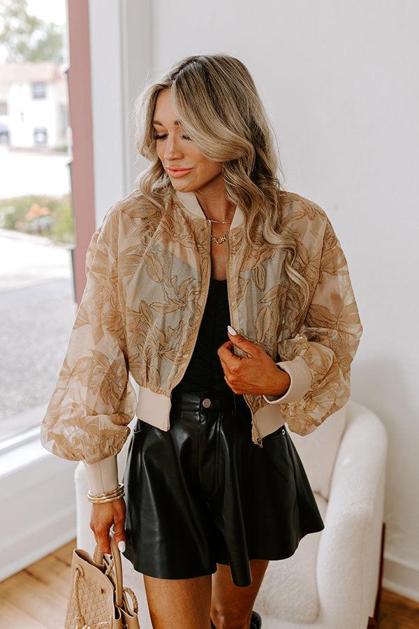 Impressions Statement Piece Velvet Burnout Bomber Jacket