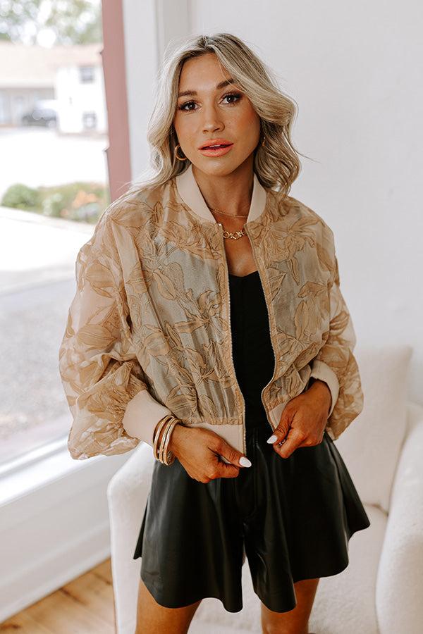 Impressions Statement Piece Velvet Burnout Bomber Jacket