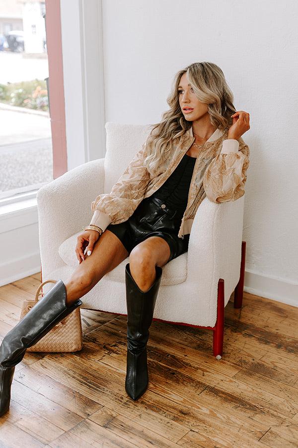 Impressions Statement Piece Velvet Burnout Bomber Jacket