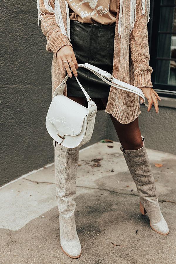 Impressions Stating Facts Faux Leather Crossbody In Ivory