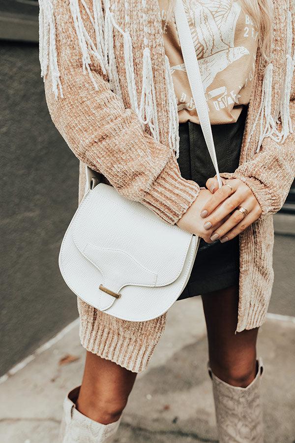 Impressions Stating Facts Faux Leather Crossbody In Ivory