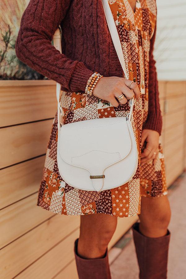 Impressions Stating Facts Faux Leather Crossbody In Ivory