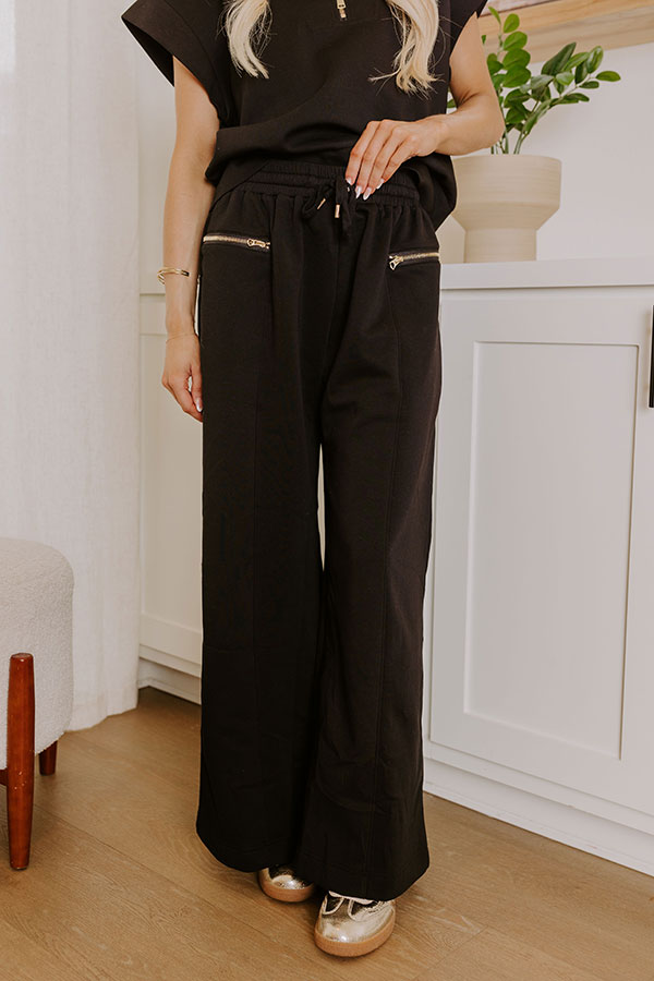 Impressions Street Style Chic High Waist Scuba Pants In Black