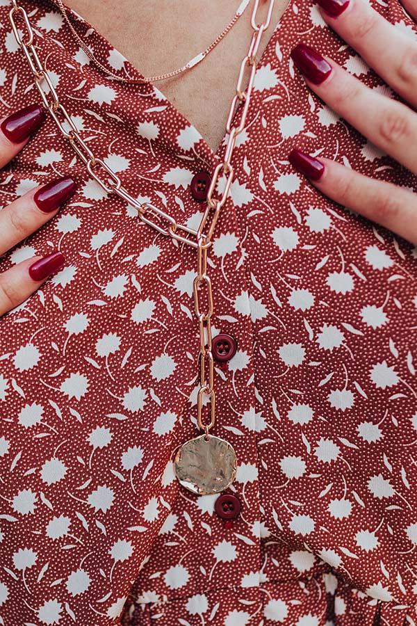 Impressions Stunning Ways Layered Link Necklace In Rose Gold