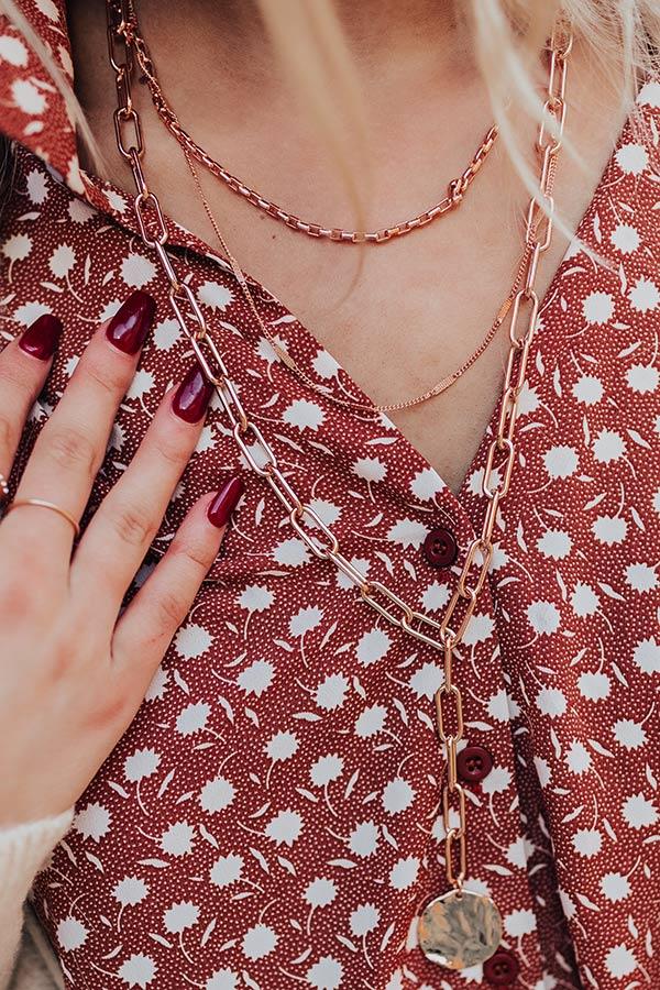 Impressions Stunning Ways Layered Link Necklace In Rose Gold