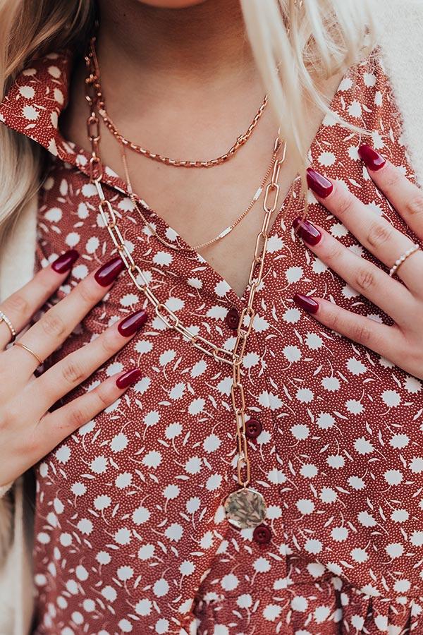 Impressions Stunning Ways Layered Link Necklace In Rose Gold