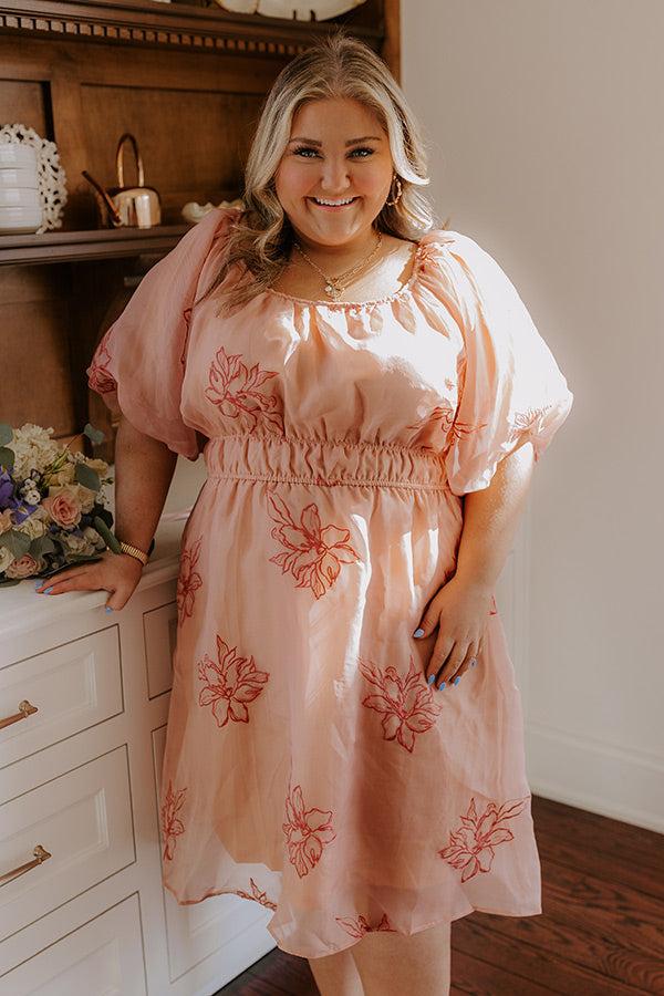 Impressions Style A La Mode Embroidered Organza Midi Dress Curves