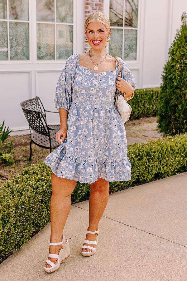 Impressions Sugar And Spice Eyelet Mini Dress Curves