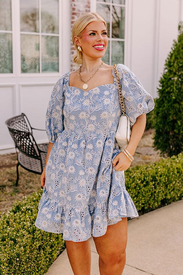 Impressions Sugar and Spice Eyelet Mini Dress Curves