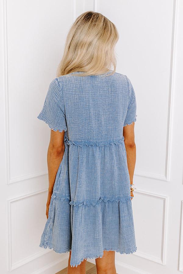 Impressions Summer Mimosa Babydoll Dress In Airy Blue