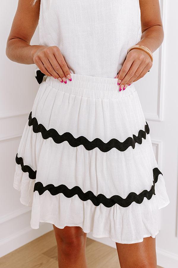 Impressions Summer Soiree Mini Linen-Blend Skirt In White