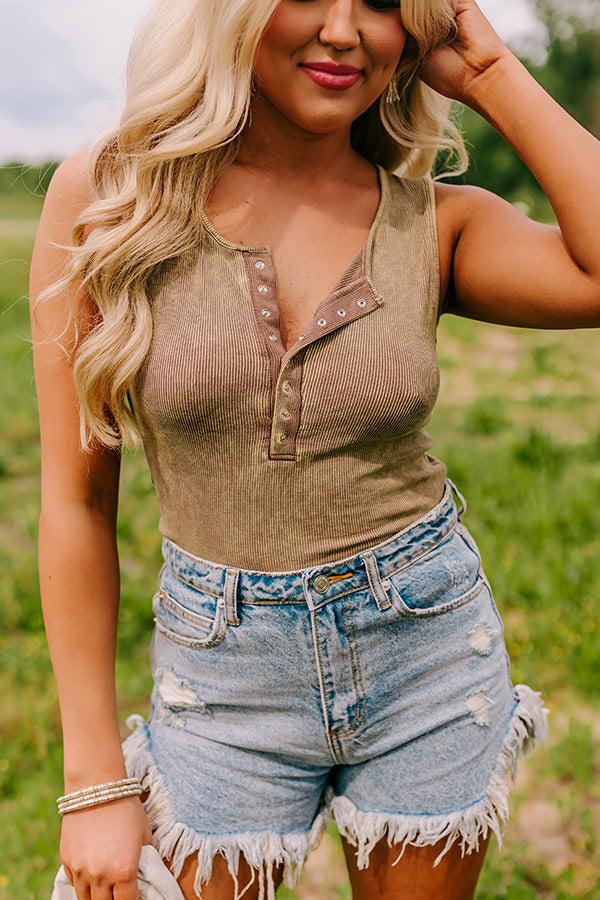 Impressions Summer Sweetness Ribbed Tank In Mustard