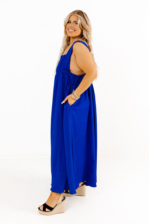 Impressions Sun-Kissed Sands Midi In Royal Blue Curves