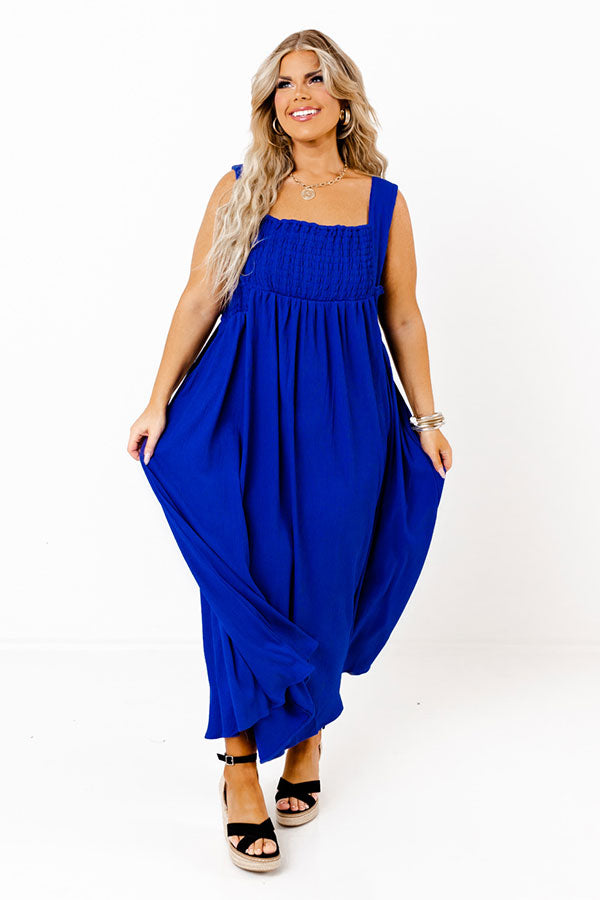 Impressions Sun-Kissed Sands Midi In Royal Blue Curves