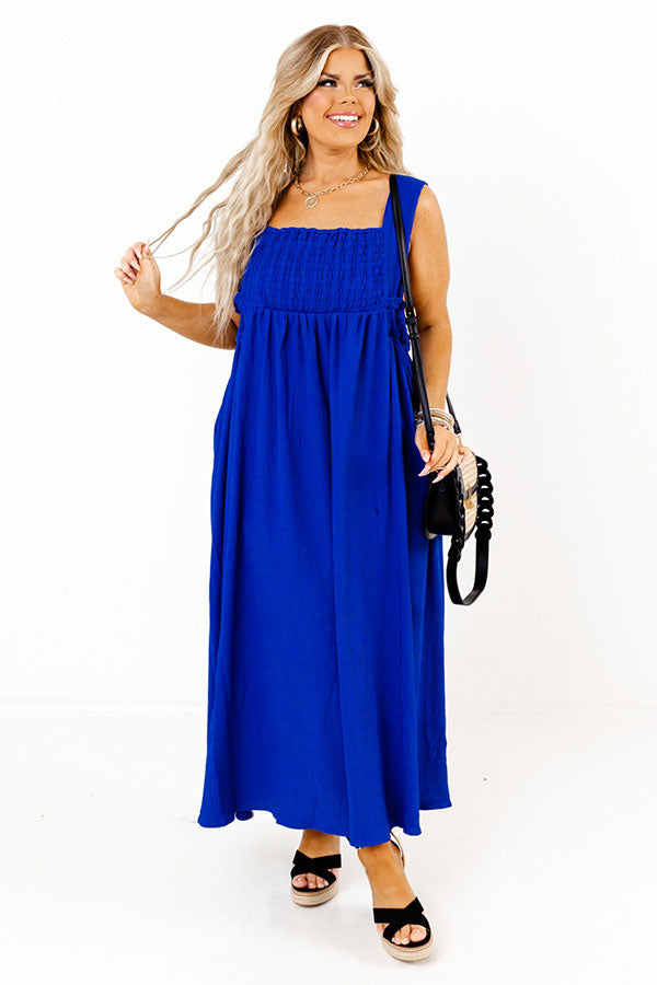 Impressions Sun-Kissed Sands Midi In Royal Blue Curves