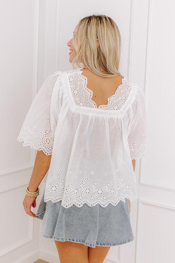 Impressions Sun-kissed Serenade Eyelet Top In White