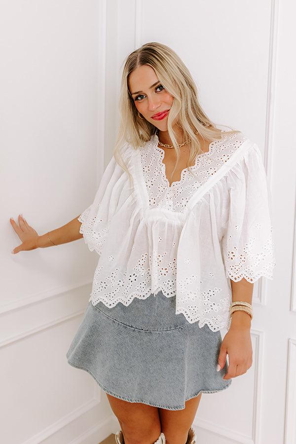 Impressions Sun-kissed Serenade Eyelet Top in White